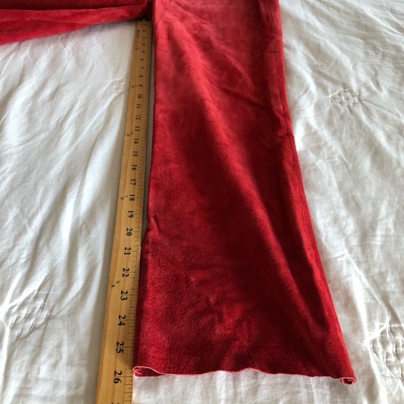 Vintage Jou Jou 80s Red suede leather jeans pants 2 S - Picture 6 of 7